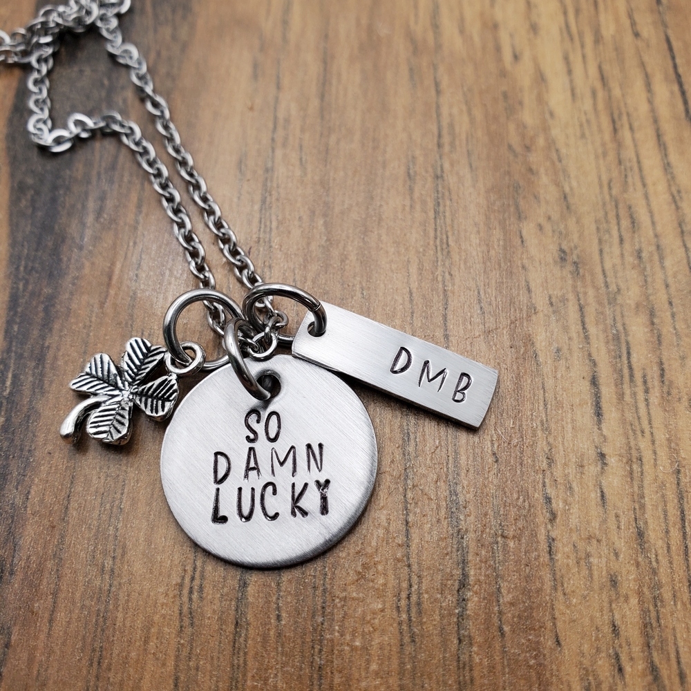 Dave Matthews band So Damn Lucky Necklace, 18" Necklace